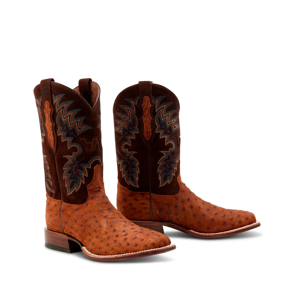 11" Brandy Suede FQ Ostrich Cowboy Boot