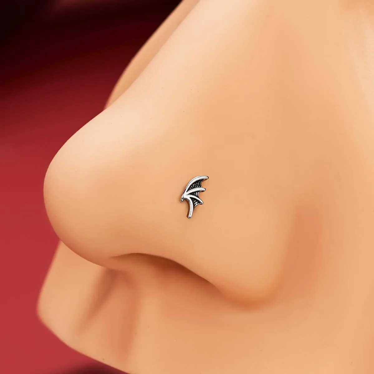 20G 3PCS Coffin/Moth/Bat Wing L-Shaped Nostril Studs Set