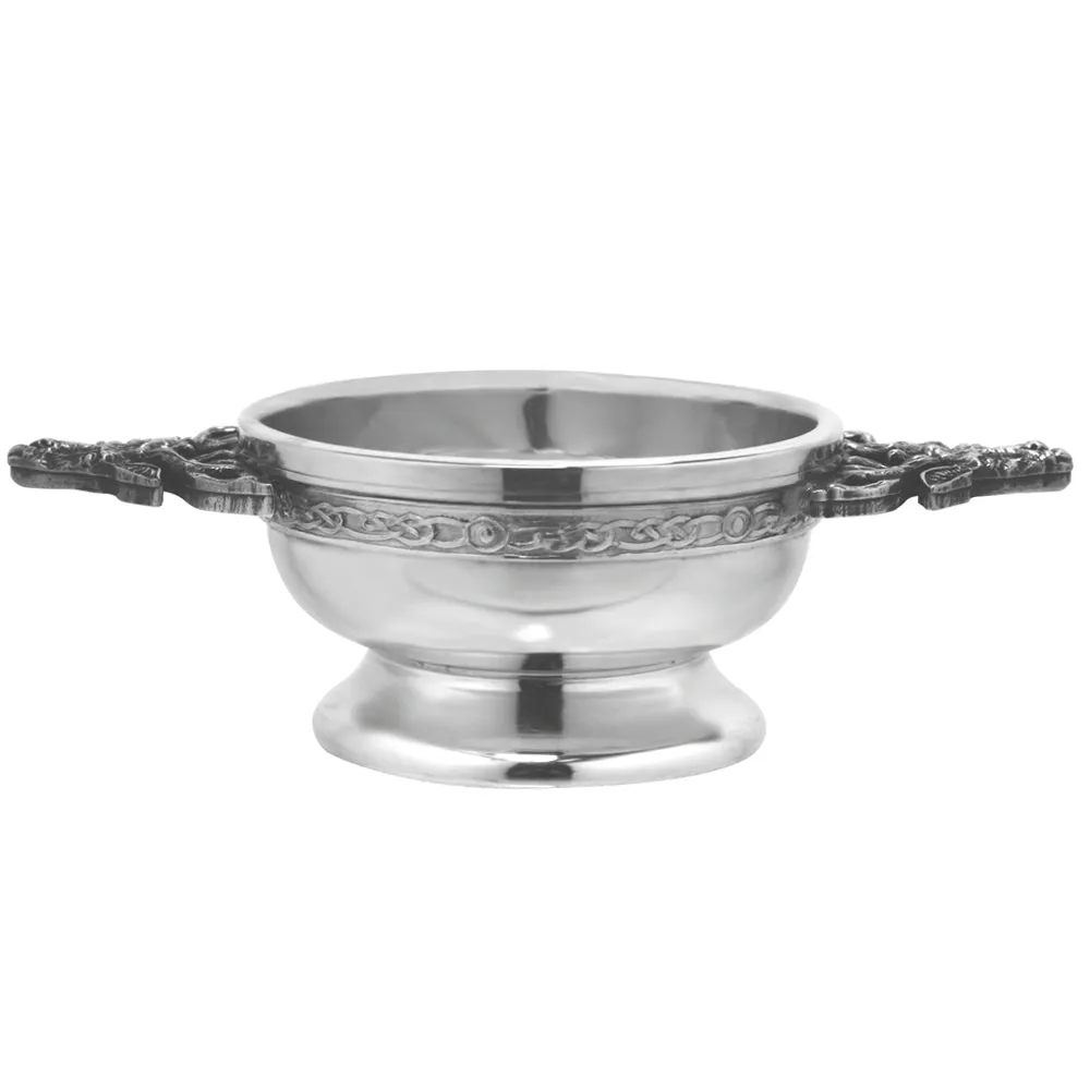 2.5 Inch Stag Handle Pewter Quaich Bowl