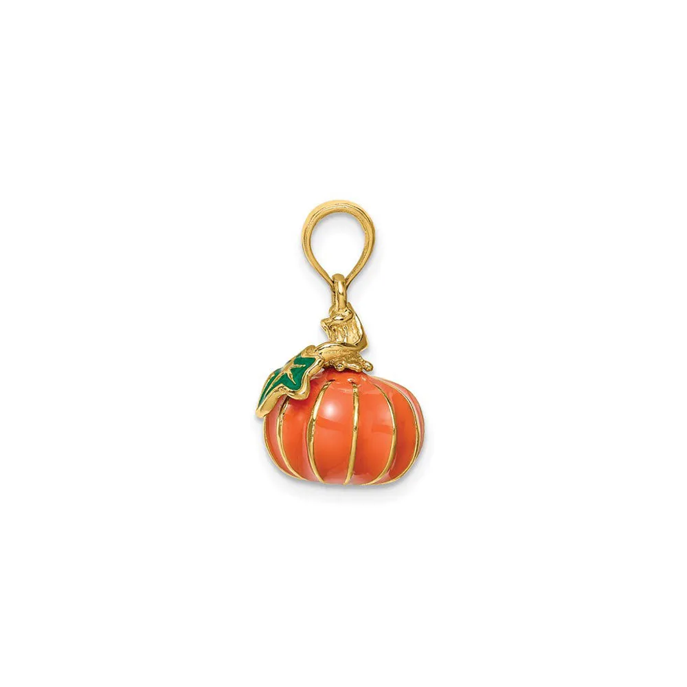 3D Enameled Pumpkin Charm