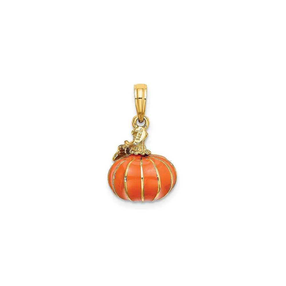 3D Enameled Pumpkin Charm