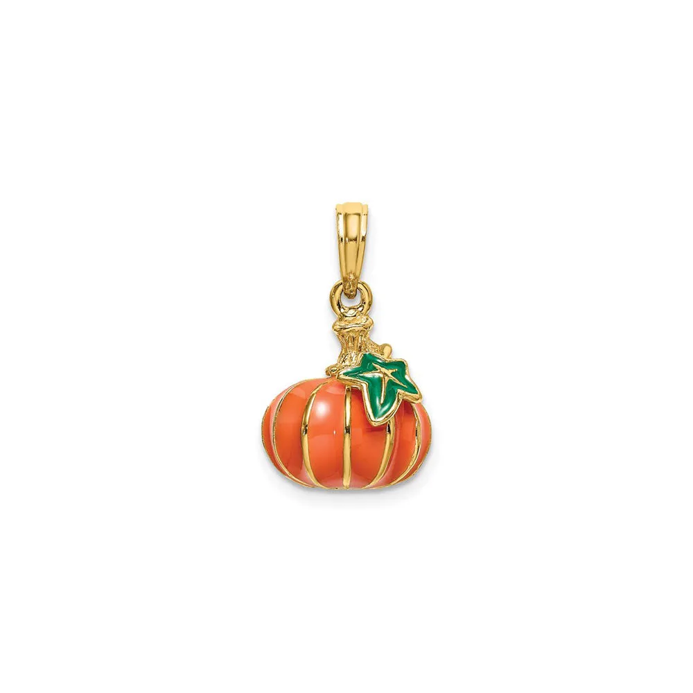 3D Enameled Pumpkin Charm