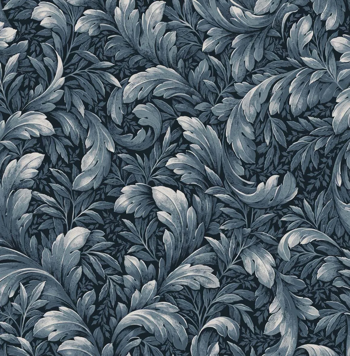 Acanthus Trail Navy Blue Peel-and-Stick Wallpaper