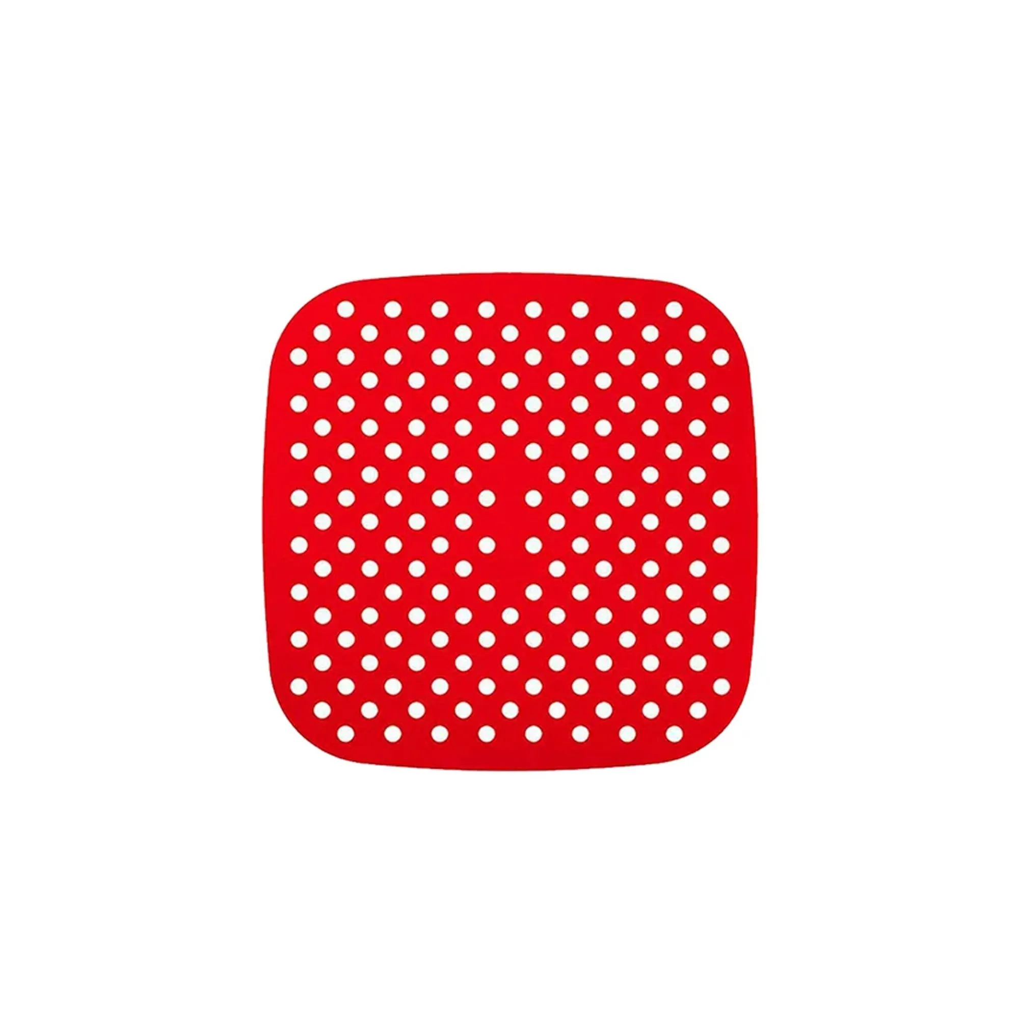 Aqua Silicone Air Fry Liner Mats Square Red 19cm