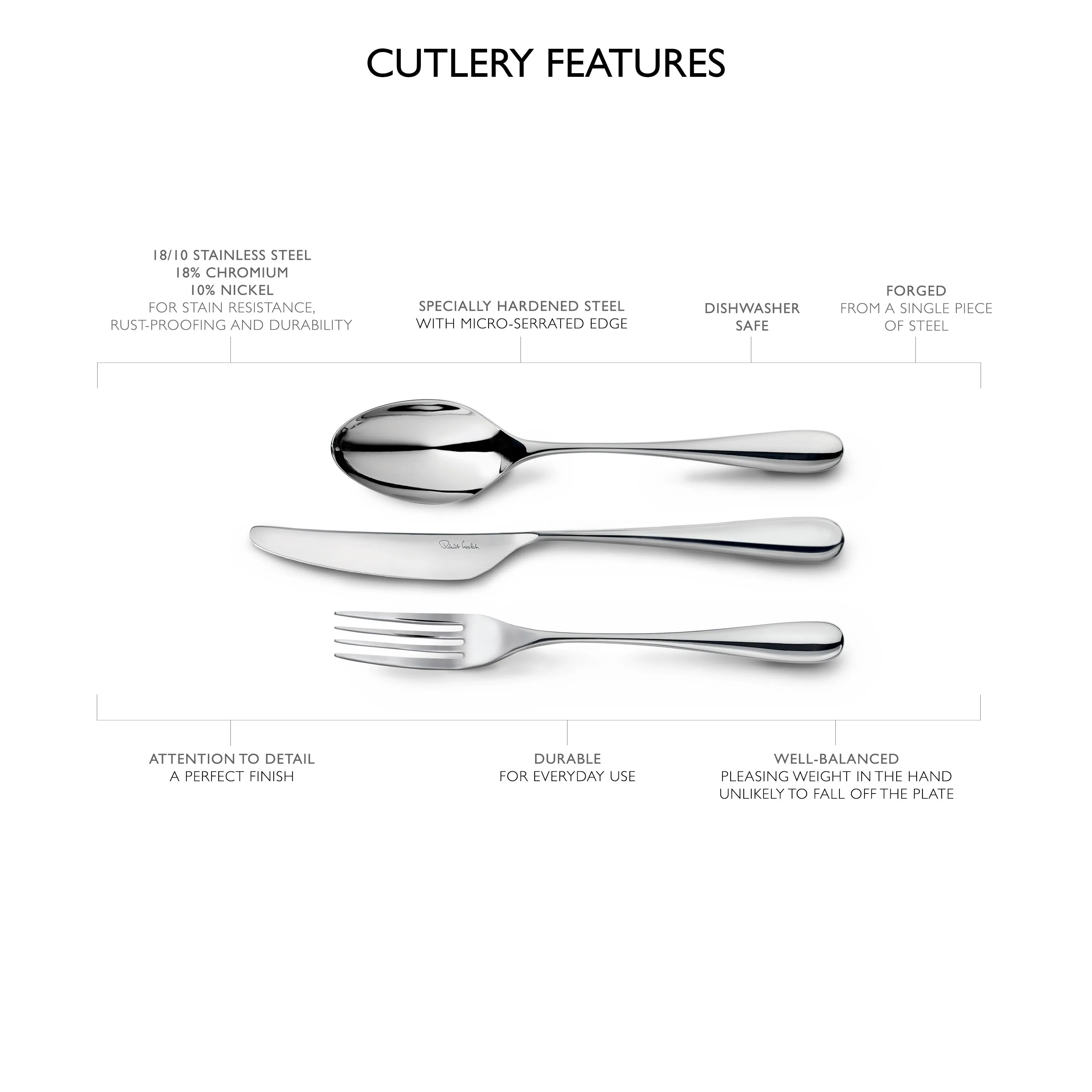 Arden Bright Cutlery Set, 42 Piece for 6 People