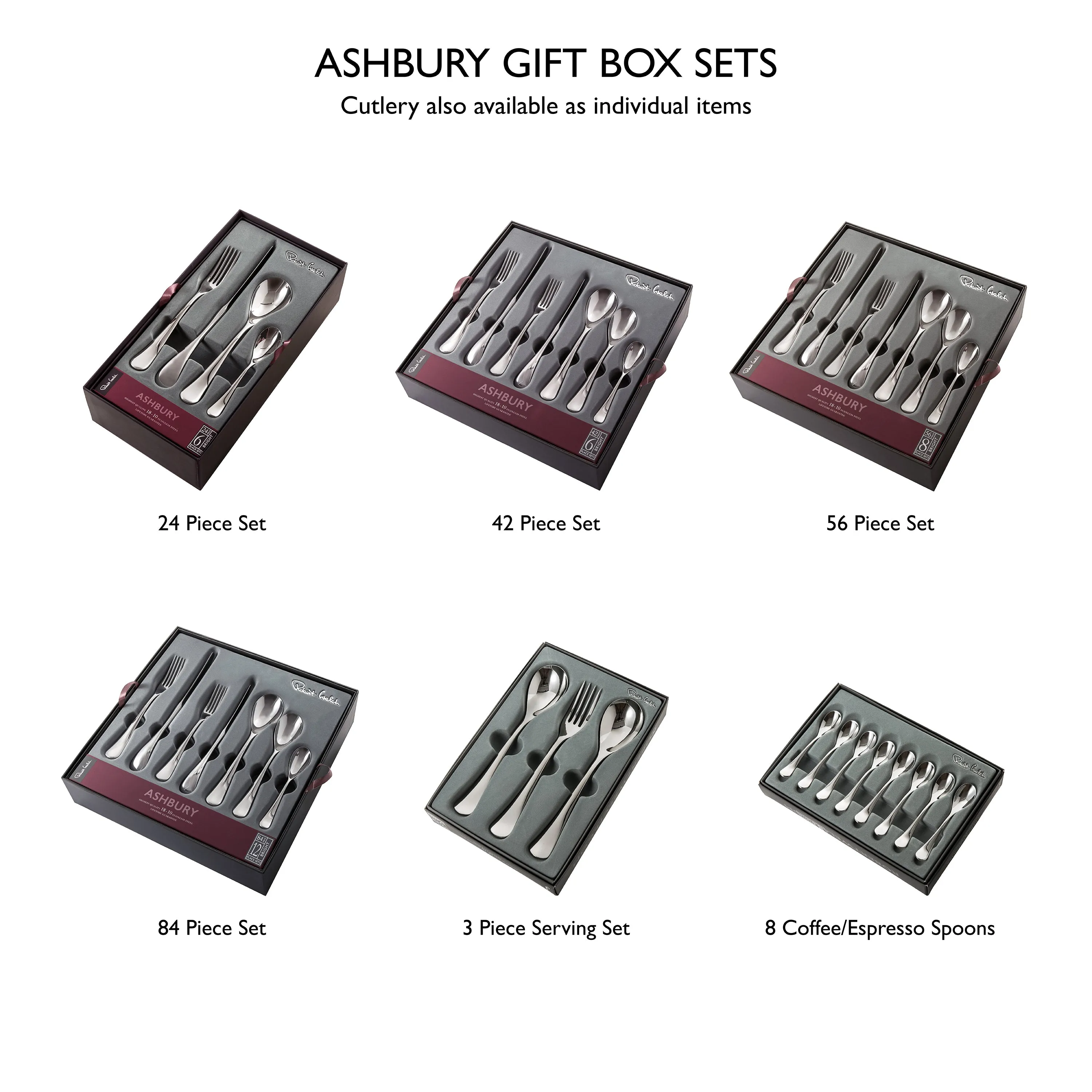 Ashbury Bright Cutlery Set, 56 Piece for 8 People