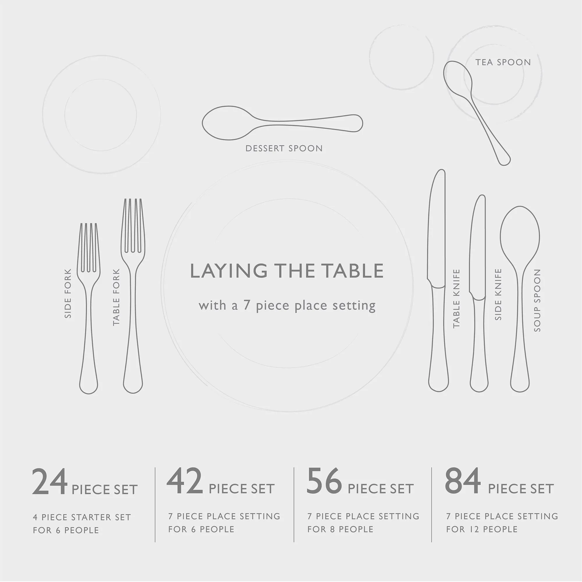 Aston Bright Cutlery Set, 42 Piece for 6 People