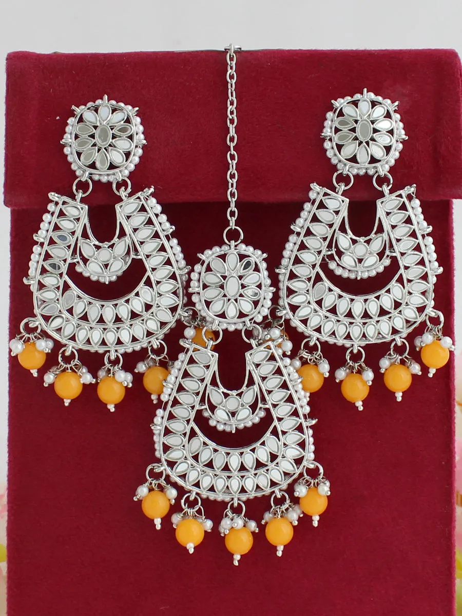 Avika Mirror Earrings & Tikka