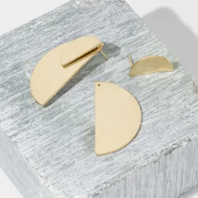 Balance Half Circle 2-in-1 Earrings - Brass