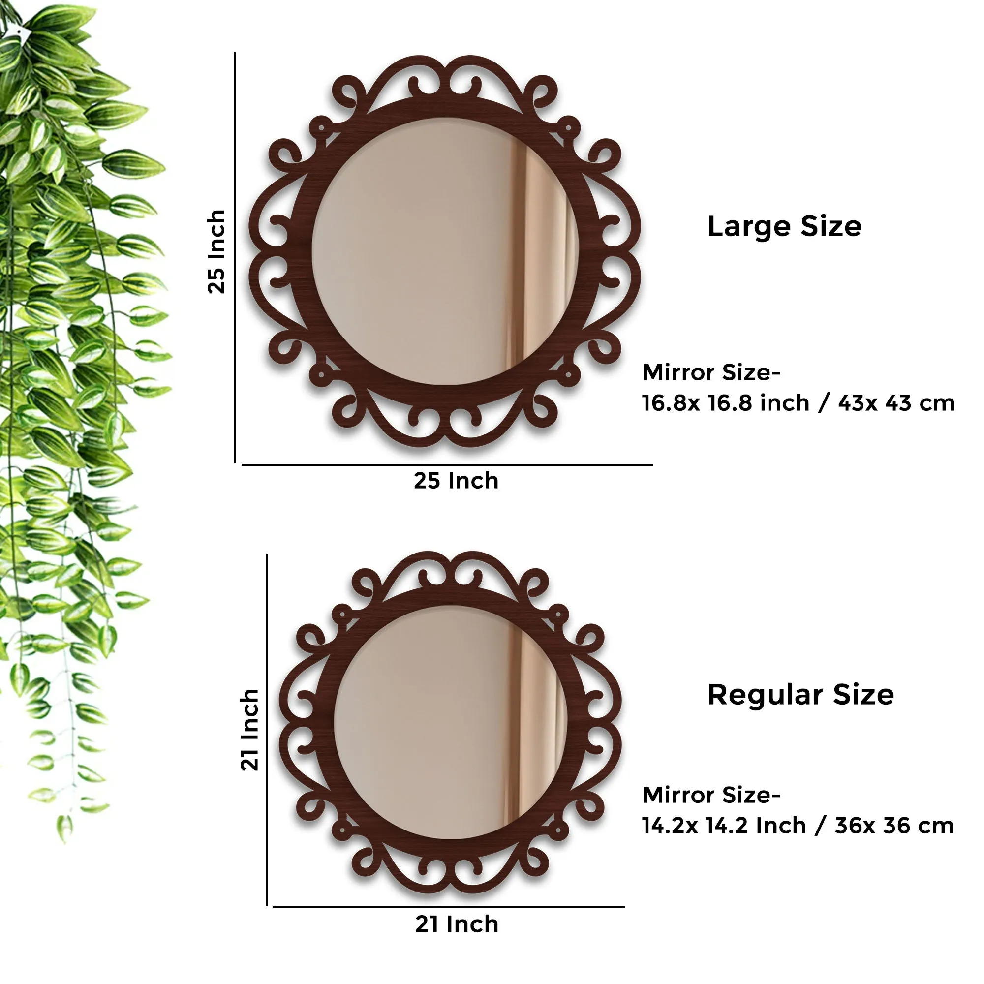 Beautiful Elegance Designer Wooden Frame Wall Mirror