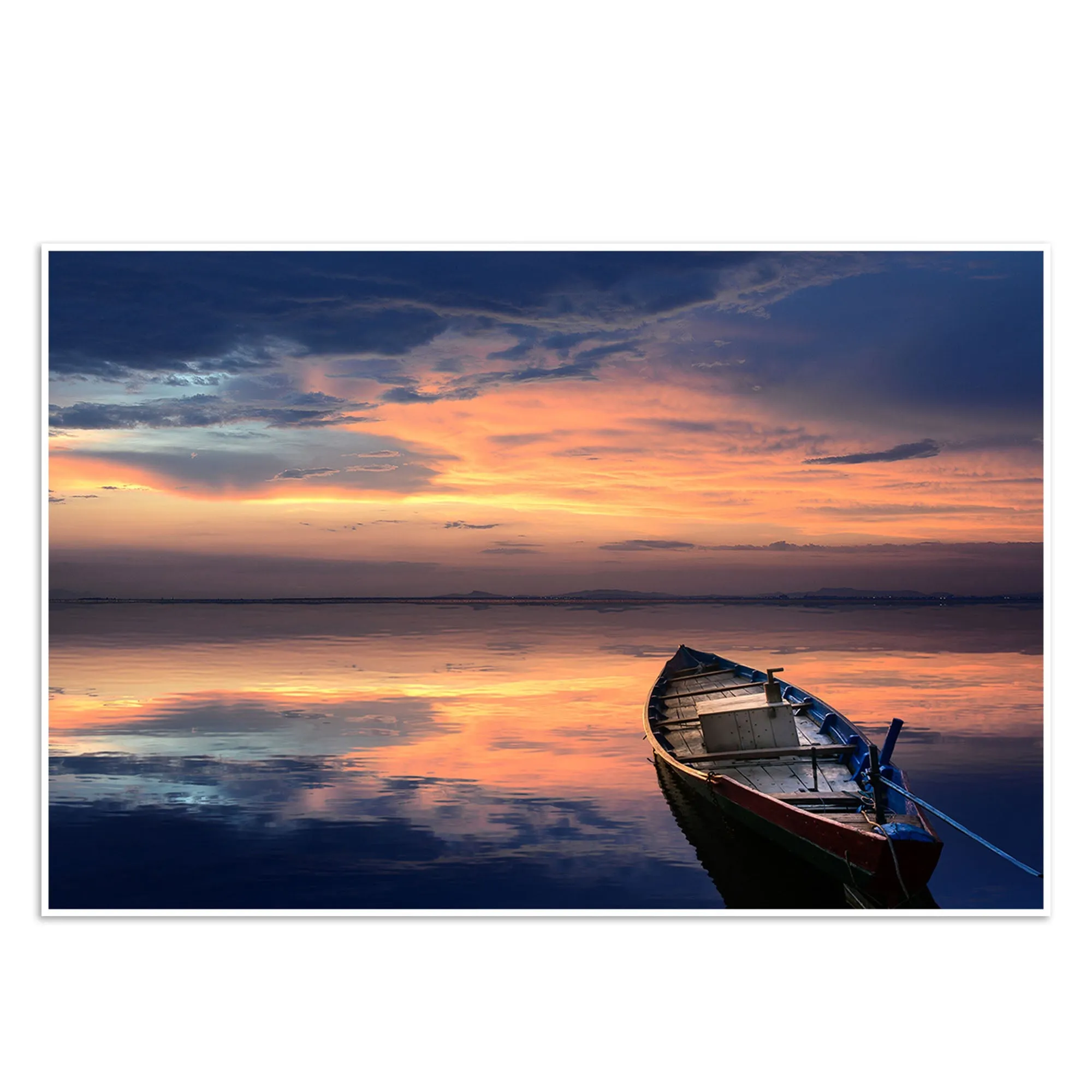 Beautiful Horizon Sunset Wall Painting Floating Canvas