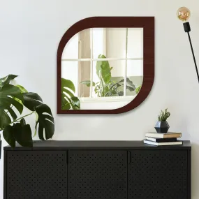 Beautiful Leaf Shape Design Decorative Wooden Wall Mirror