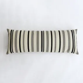 Black and Taupe Stripe Cotton Bolster Pillow 18" x 48"