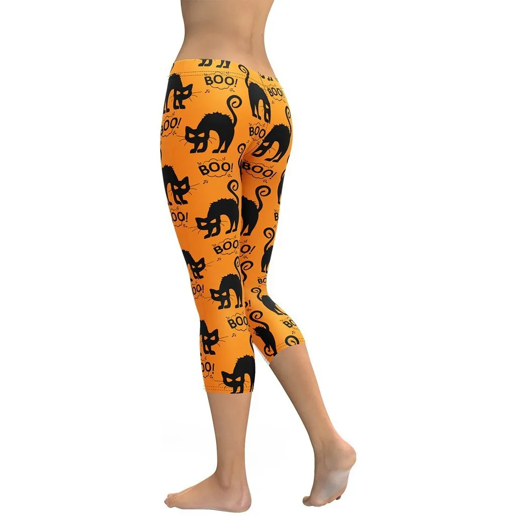 Black Kitty Halloween Capris