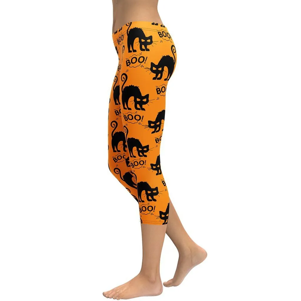 Black Kitty Halloween Capris