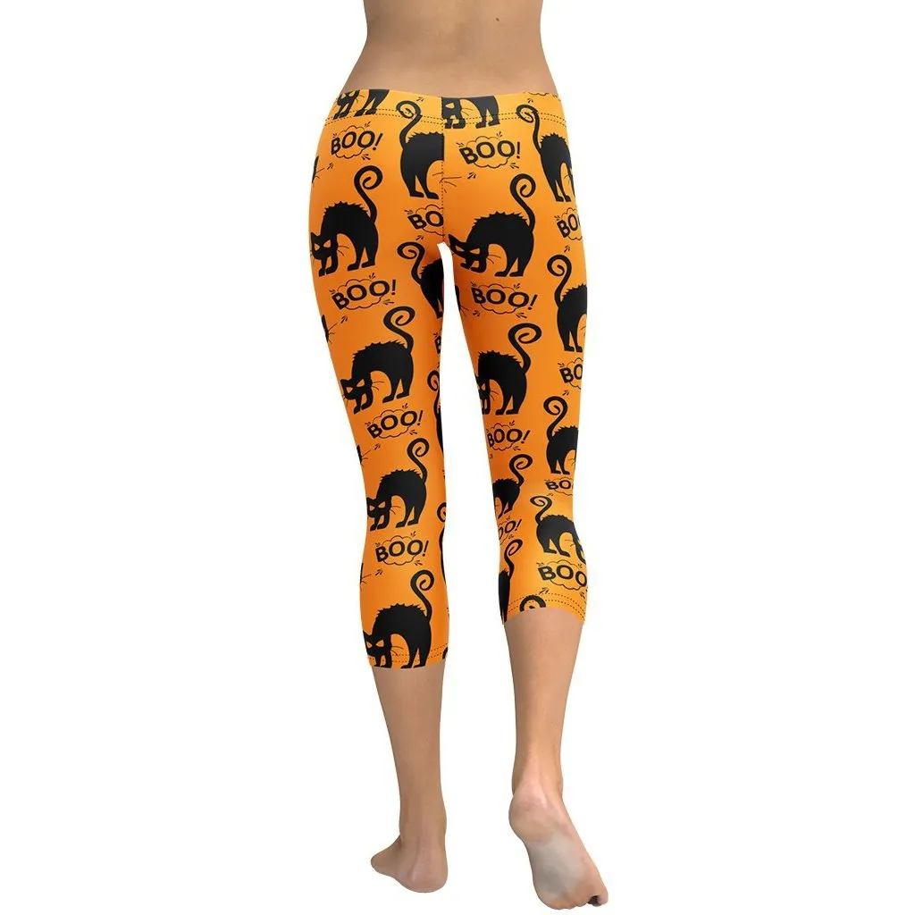 Black Kitty Halloween Capris