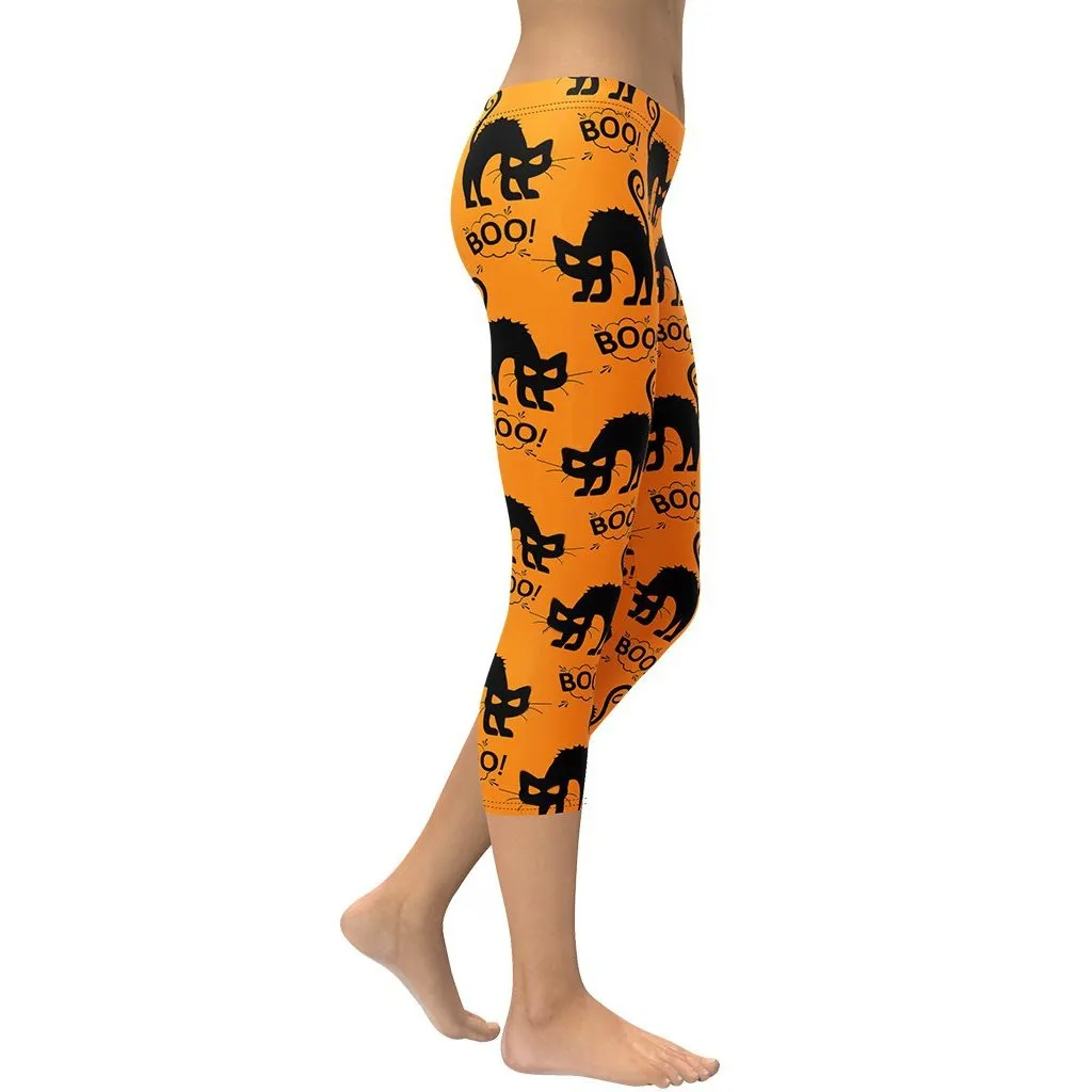 Black Kitty Halloween Capris