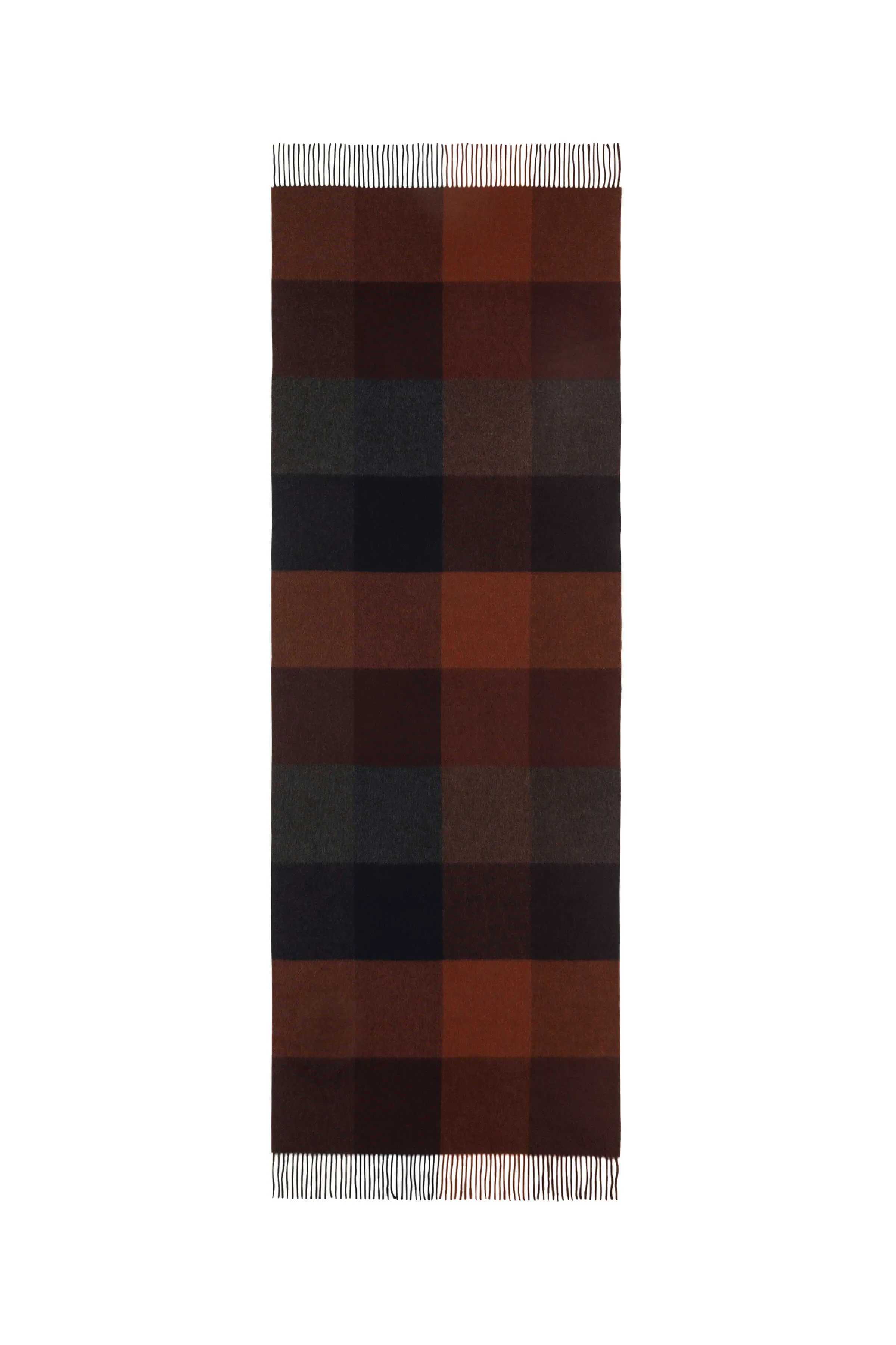 Block Check Russet Cashmere Stole