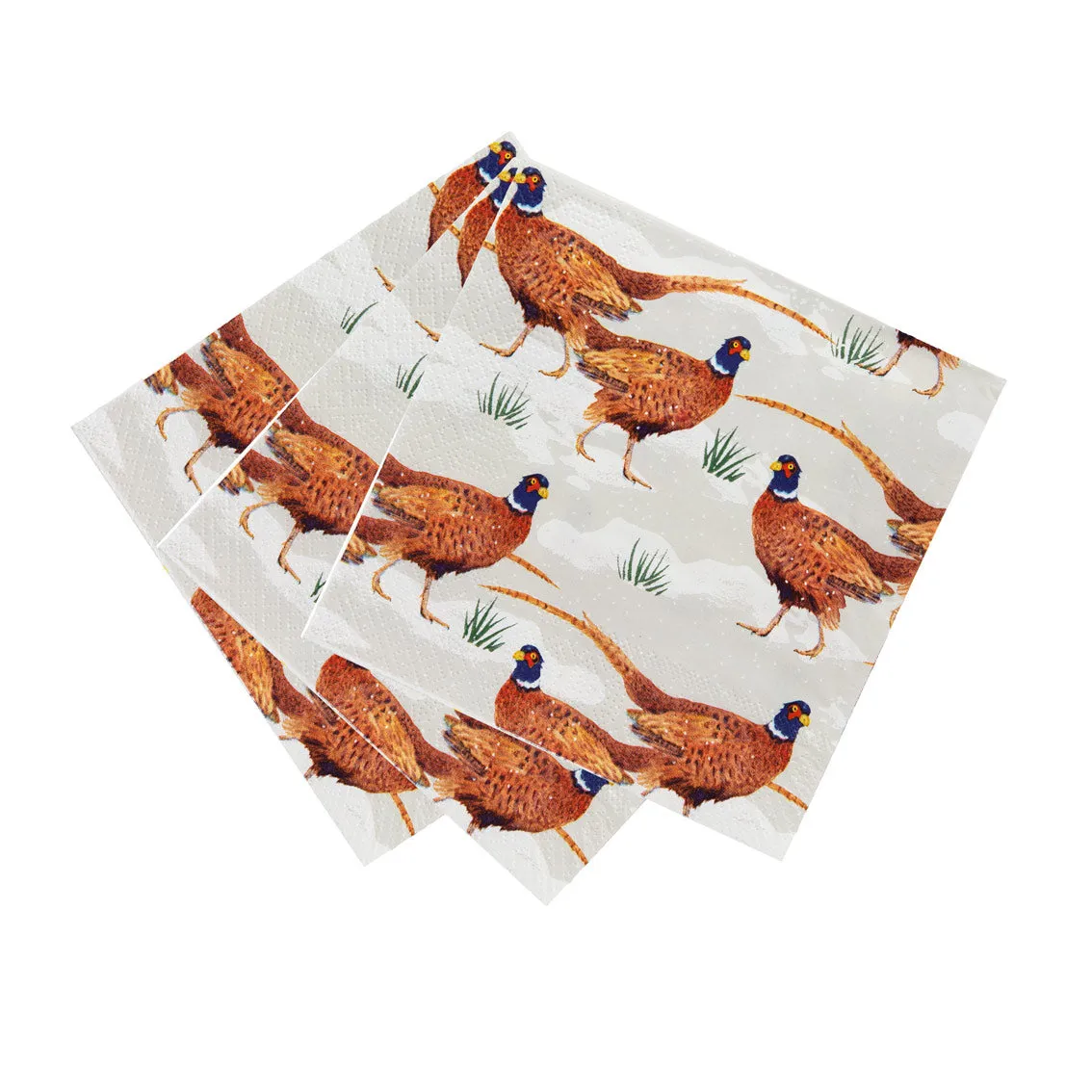 Botanical Holly Pheasant Napkin