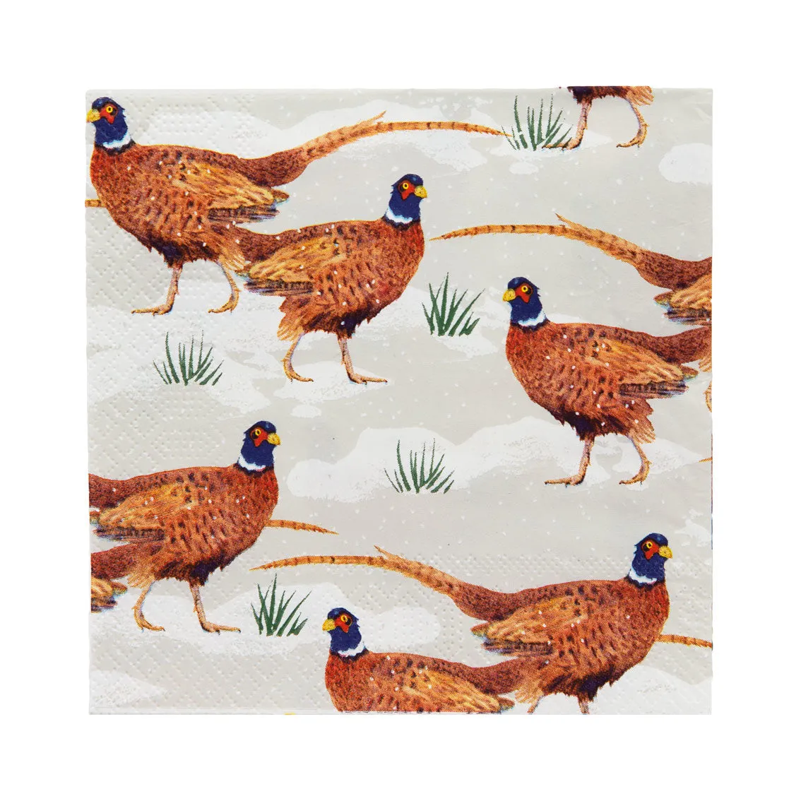 Botanical Holly Pheasant Napkin