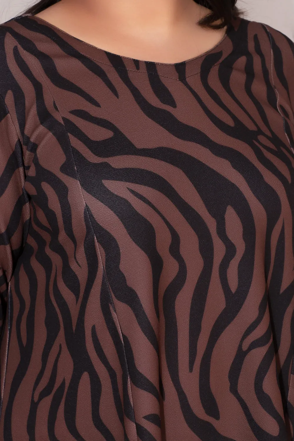 Bronze Tiger Printed Dress