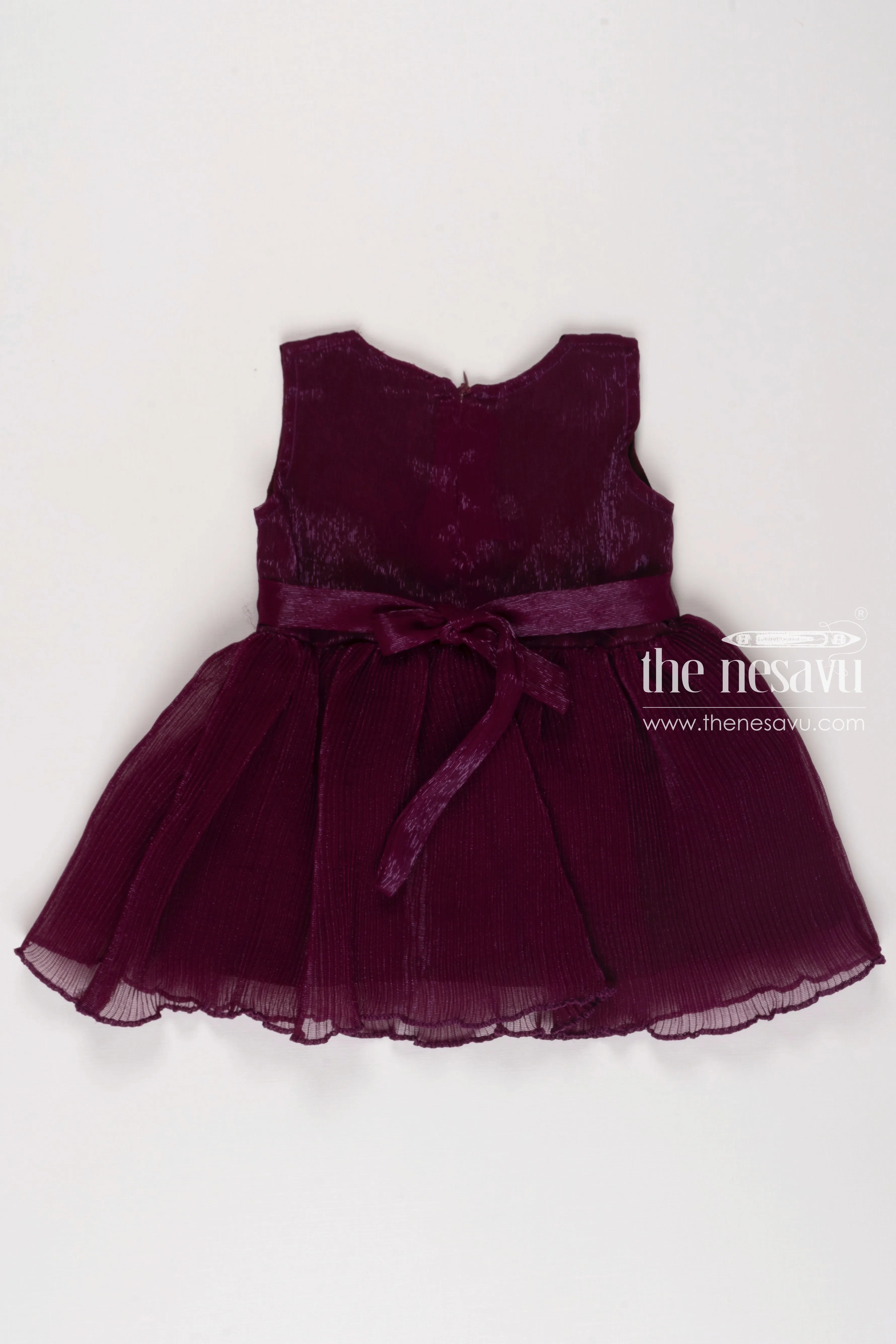 Burgundy Bliss Tulle Frock Party Wear Gown for Girls