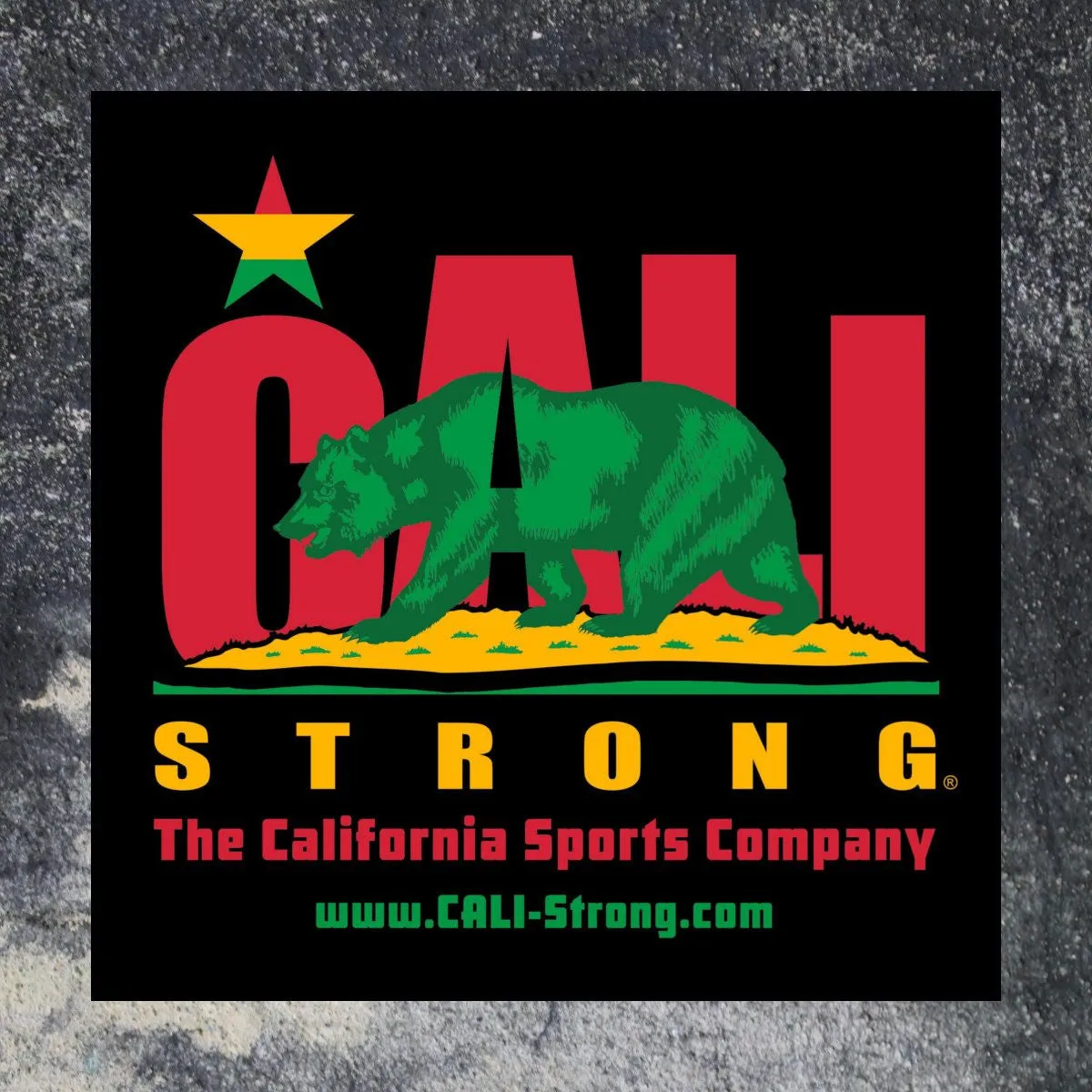 CALI Strong Original Rasta Sticker 4 inch Square Vinyl Decal