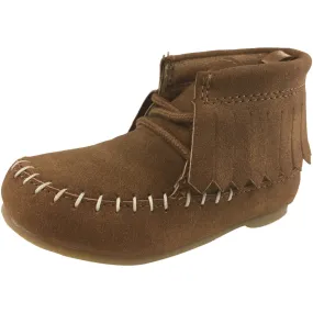 Carter's Girl's Khaki Allan Lace Up Fringe Mocassin Bootie