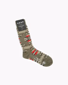 Chup Socks - Olive/Red