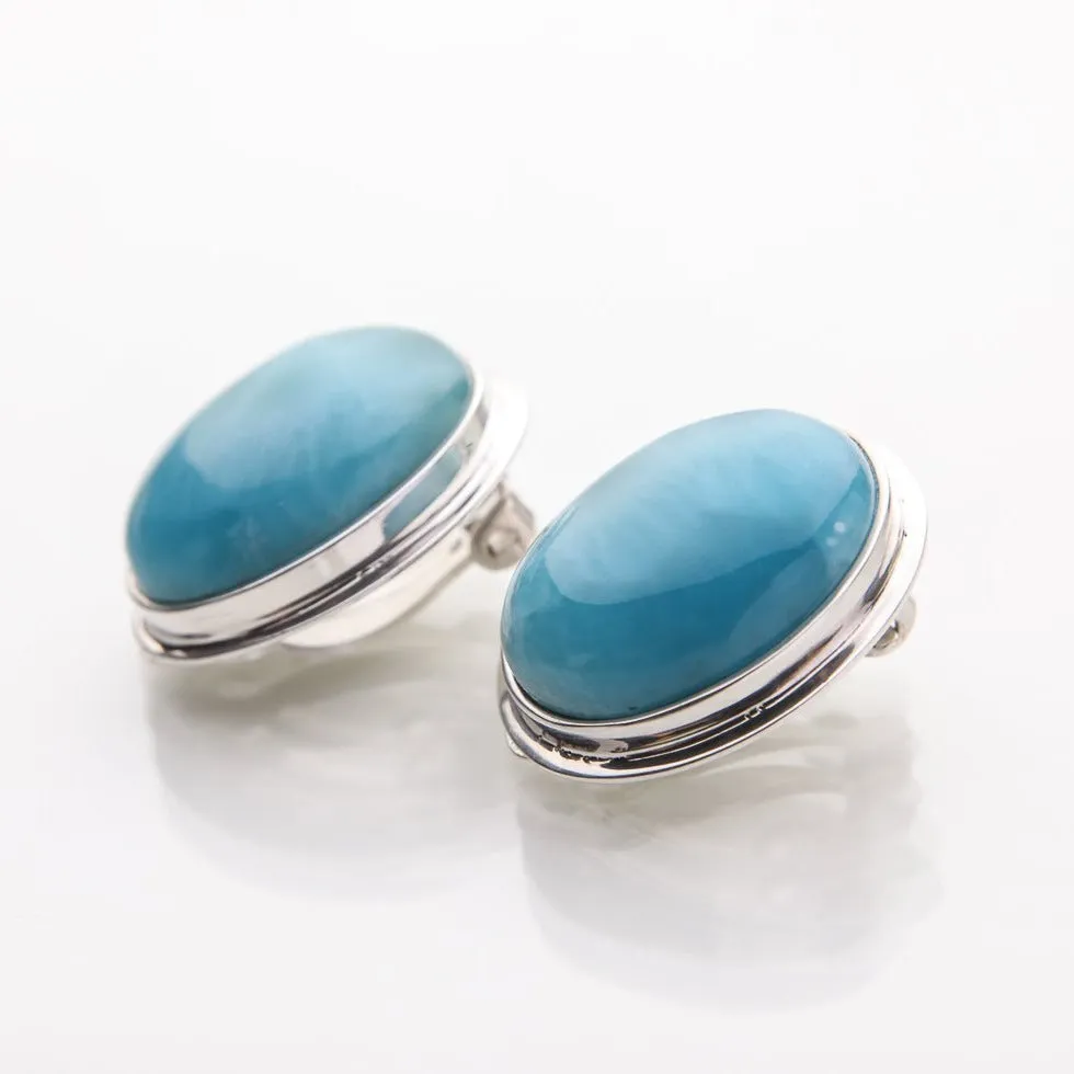 Clip-on Larimar Earrings Ciara