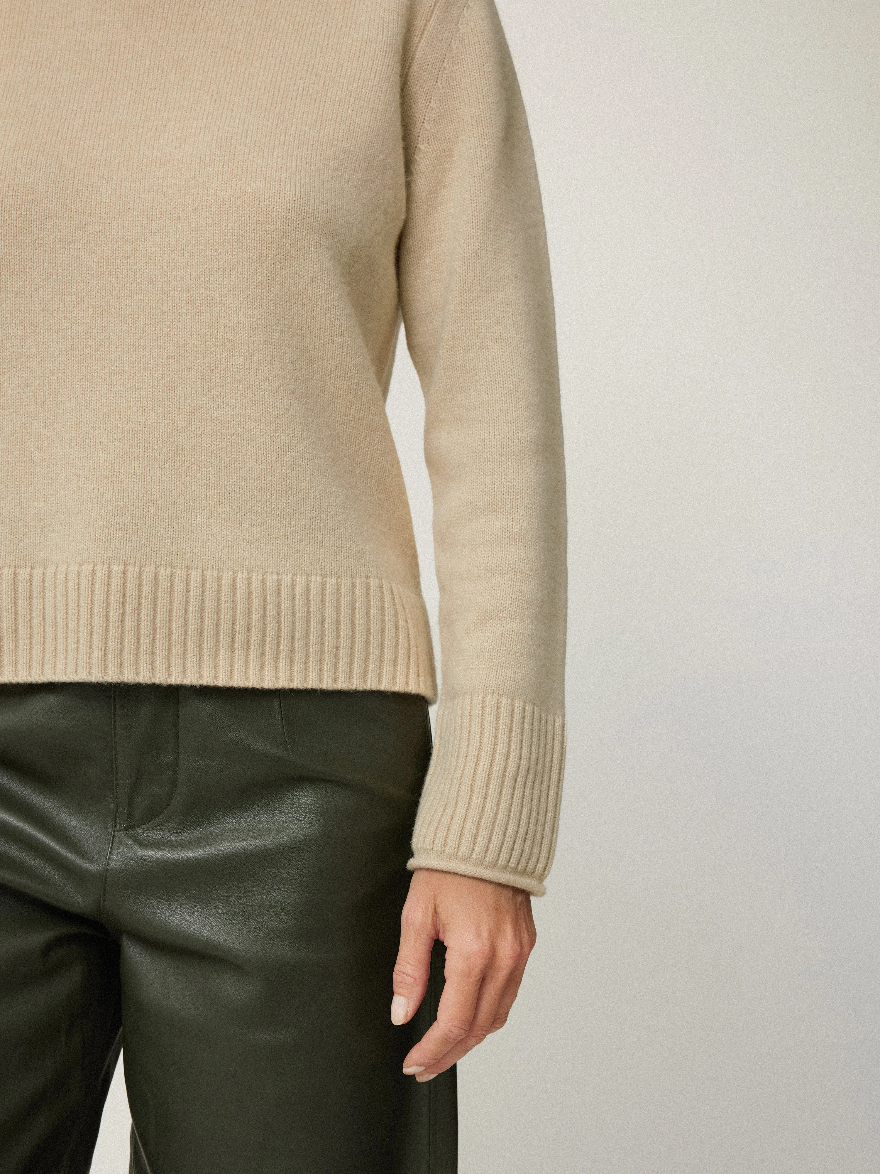 Compact Wool Cashmere Blend Jumper | Cream