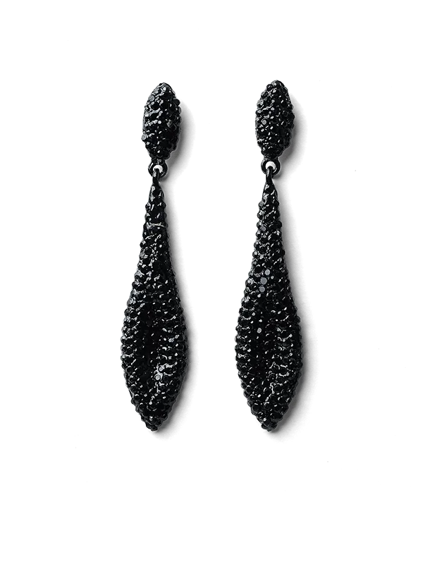 Edie Black Crystal Earrings