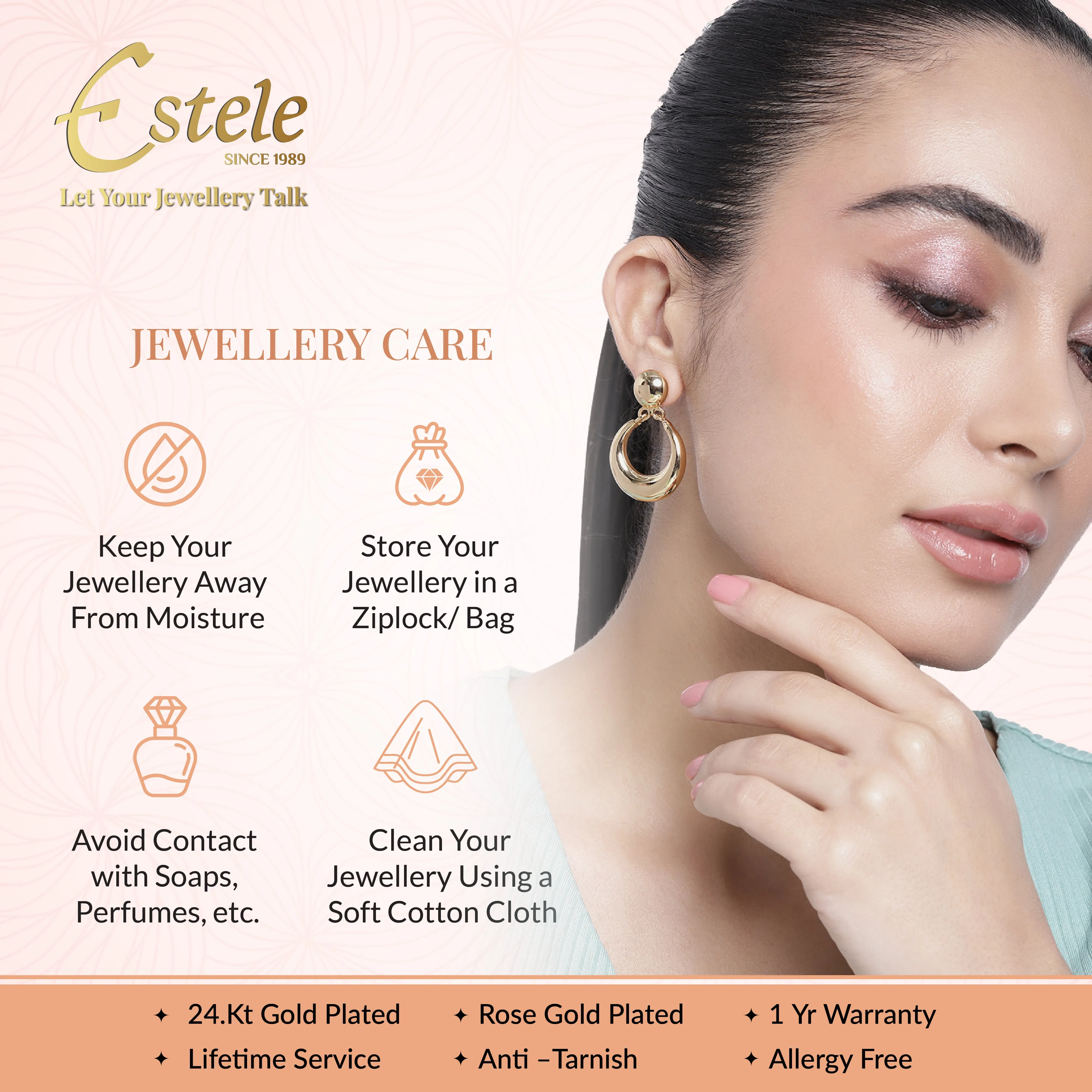 Estele Gold Plated CZ Magnificent Designer Earrings with Pearls for Women