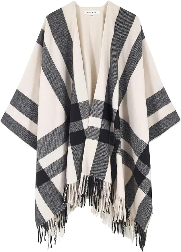 Fringe Jumbo Wool Plaid - Brown & Black