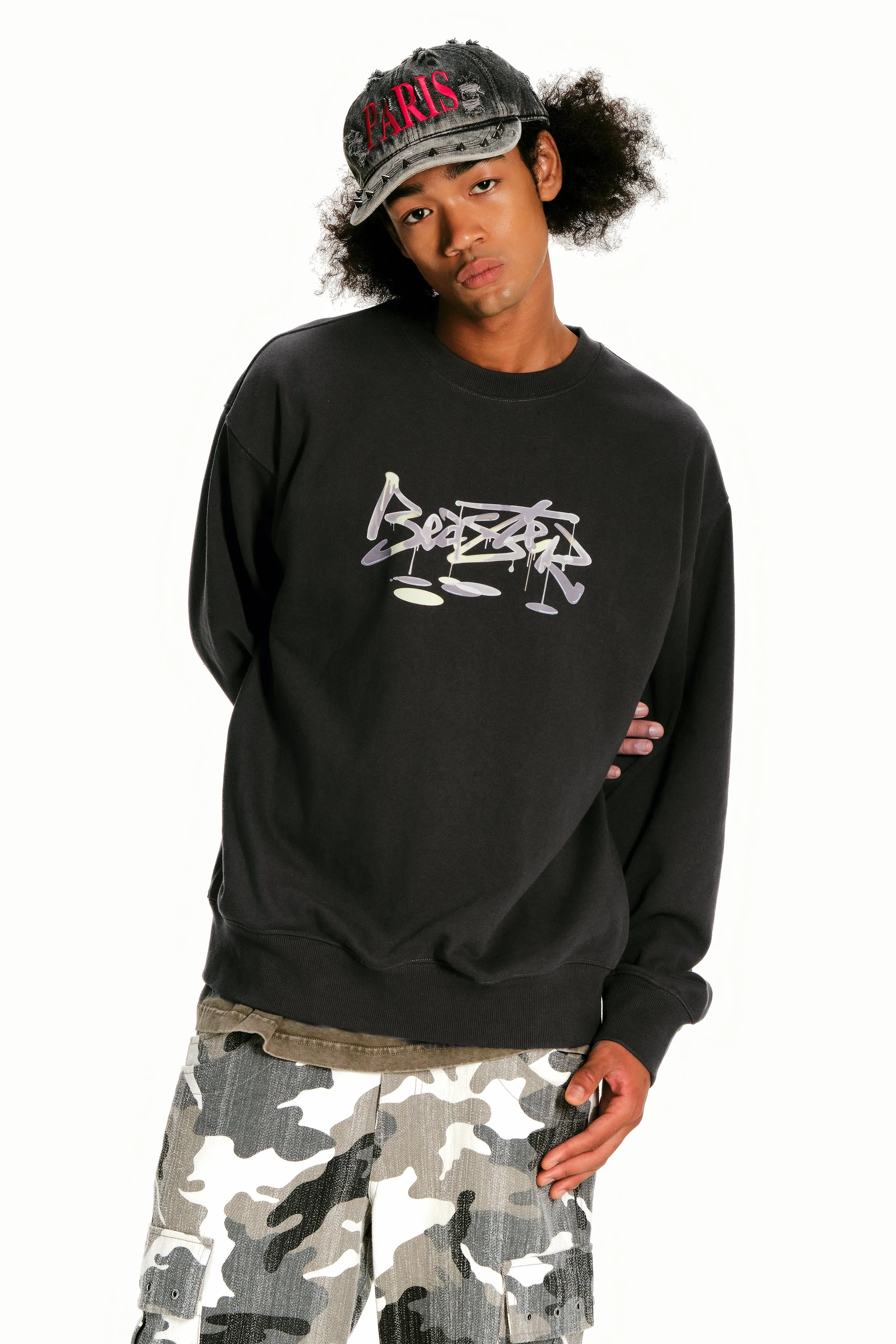 Ghost Face Printed Crewneck Sweatshirt