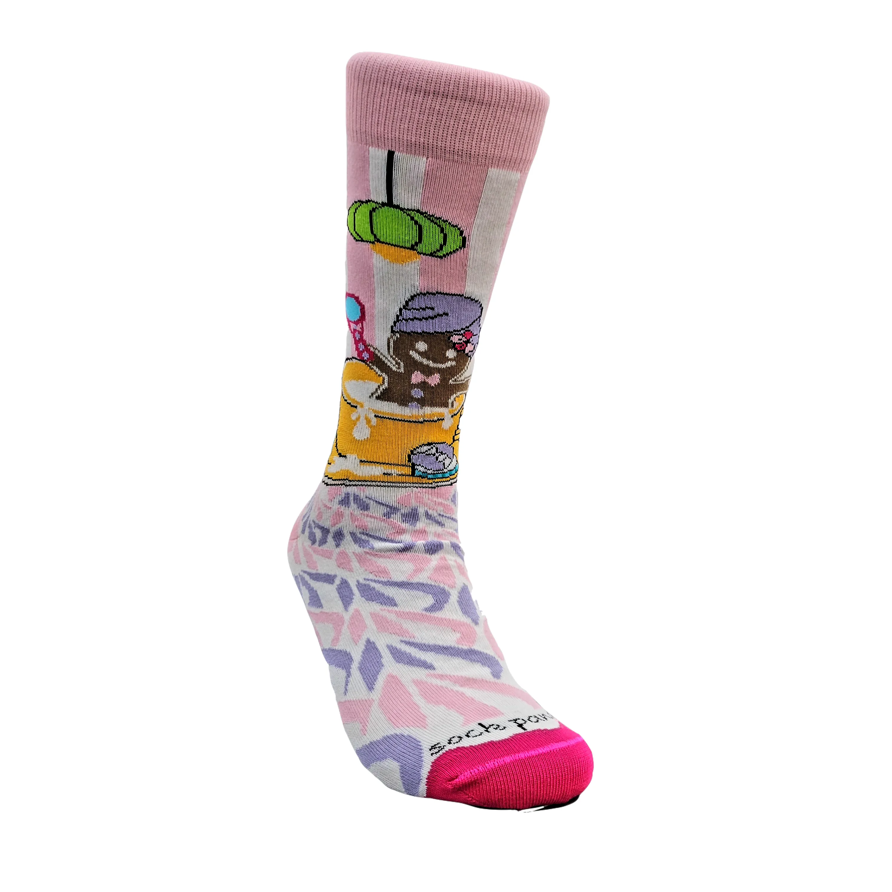 Gingerbread Man Taking a Milk Bath from the Sock Panda (Adult Medium - Women's Shoe Sizes 5-10)