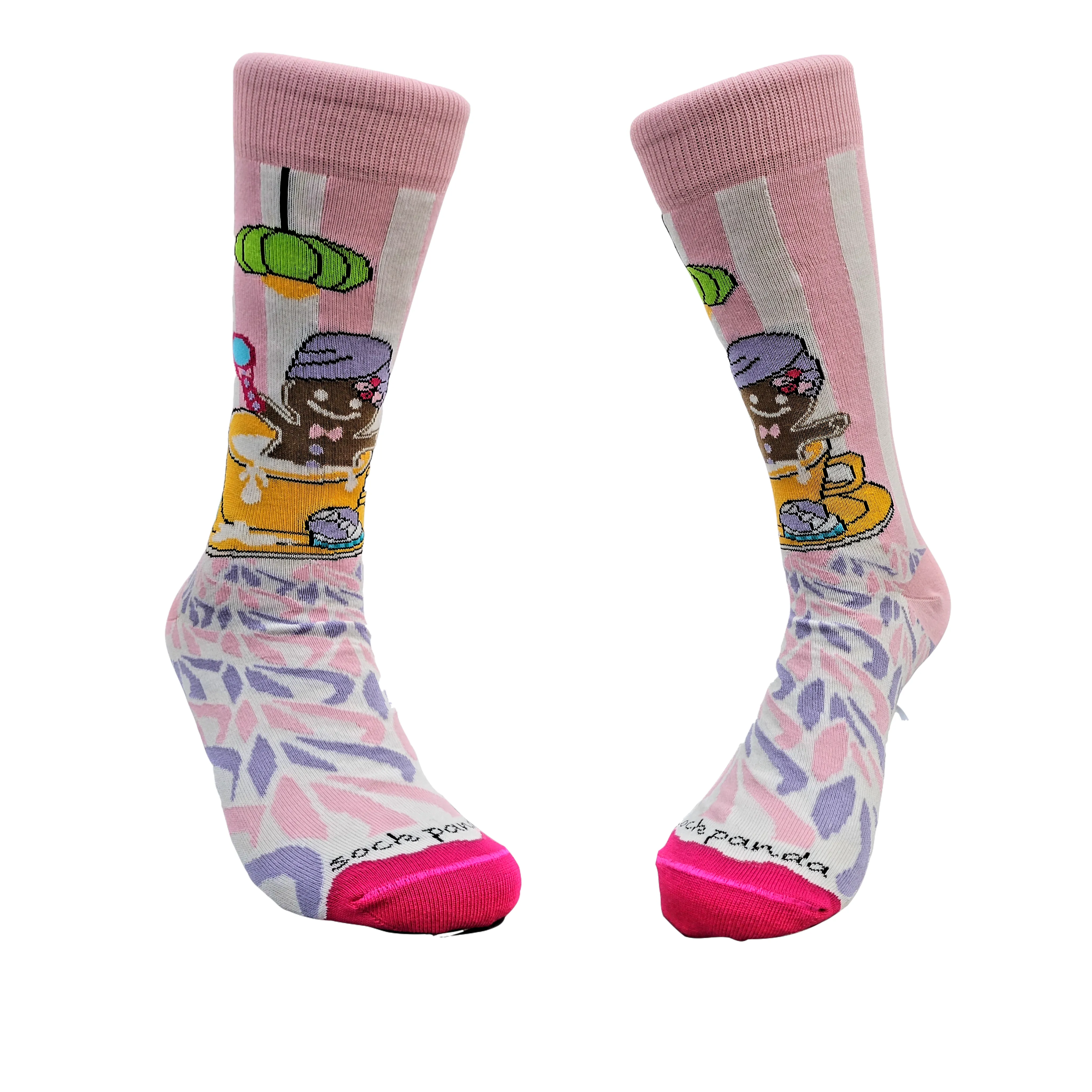 Gingerbread Man Taking a Milk Bath from the Sock Panda (Adult Medium - Women's Shoe Sizes 5-10)