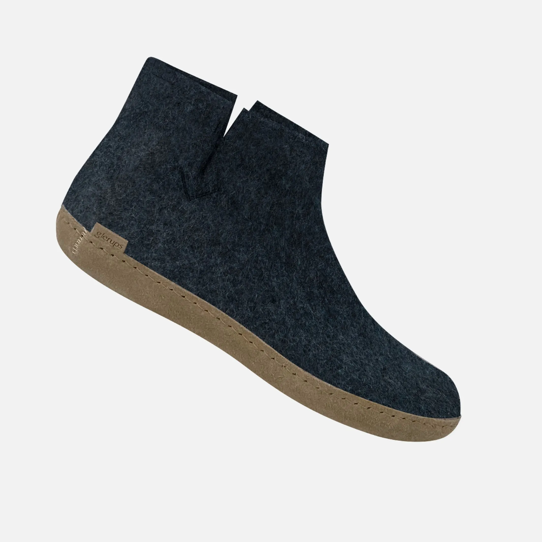 Glerups Denim Boot with Leather Sole Slipper