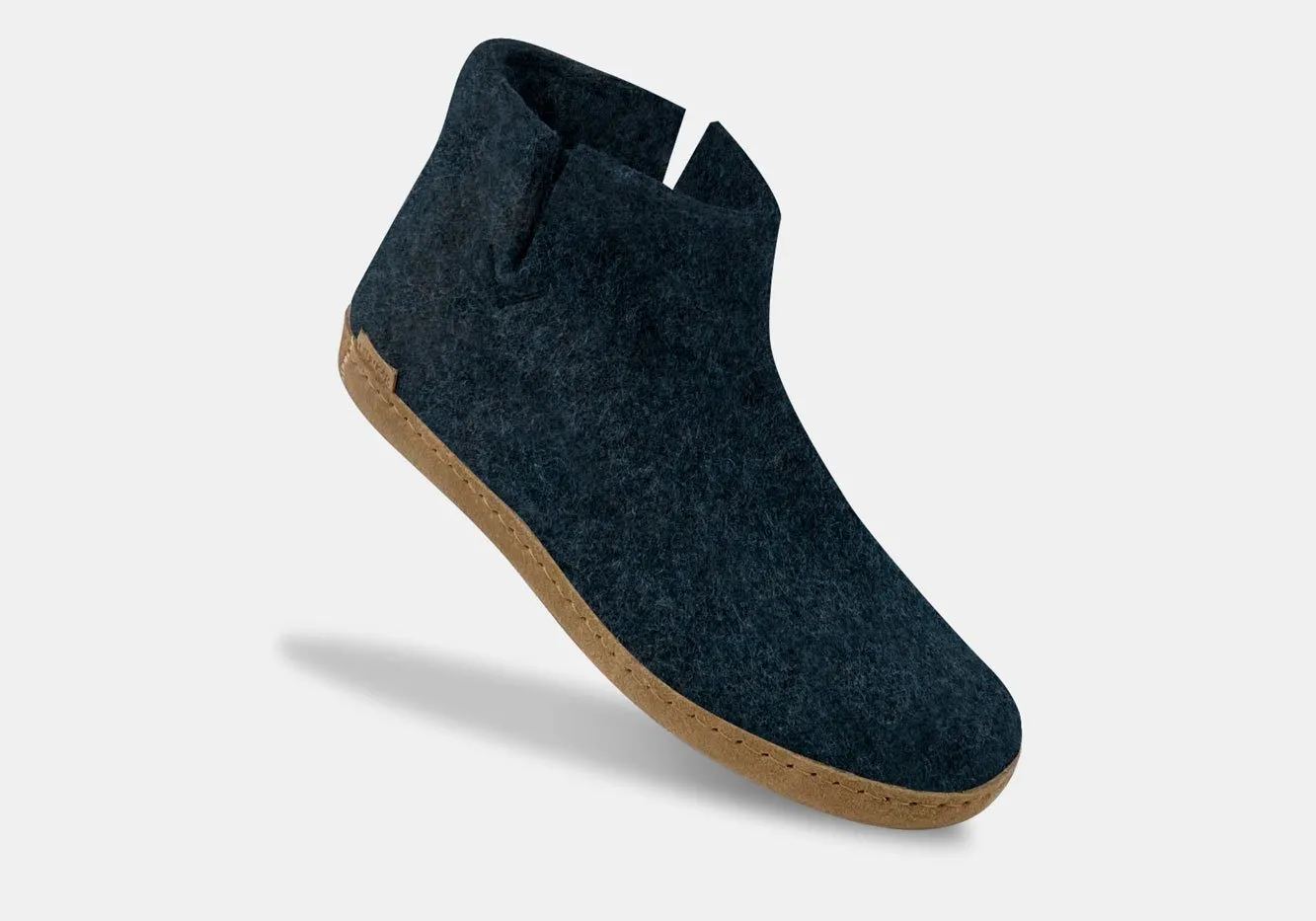 Glerups Denim Boot with Leather Sole Slipper