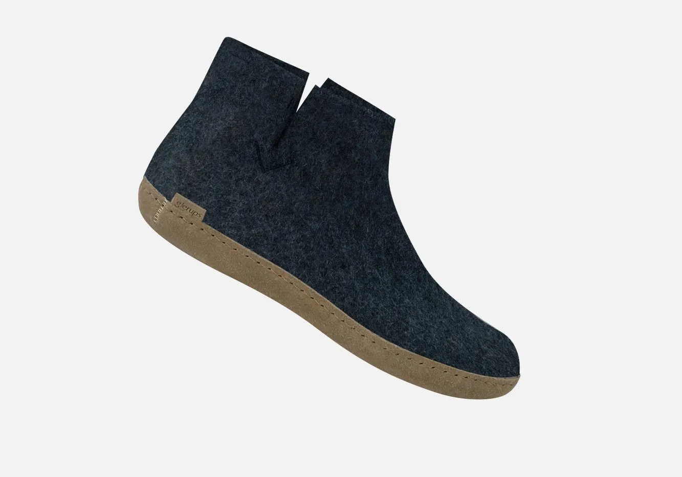 Glerups Denim Boot with Leather Sole Slipper