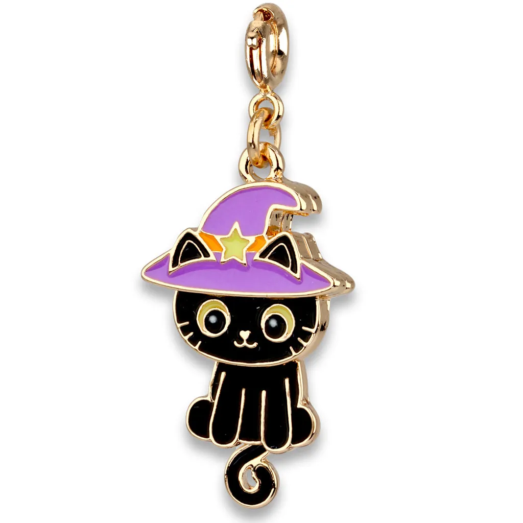 Gold Swivel Black Cat Charm