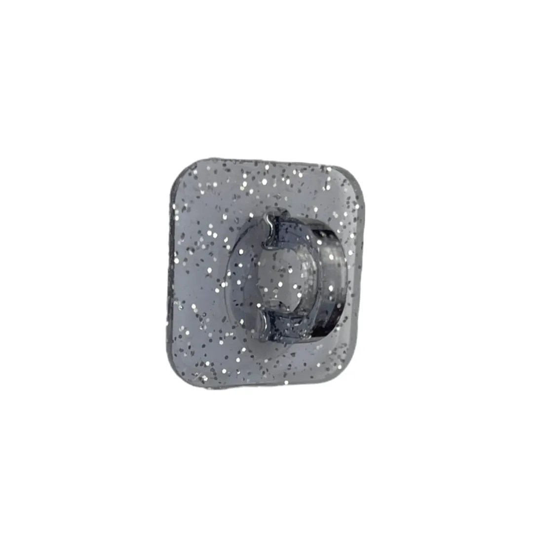 Grey Sparkle Square Stick-On Hook