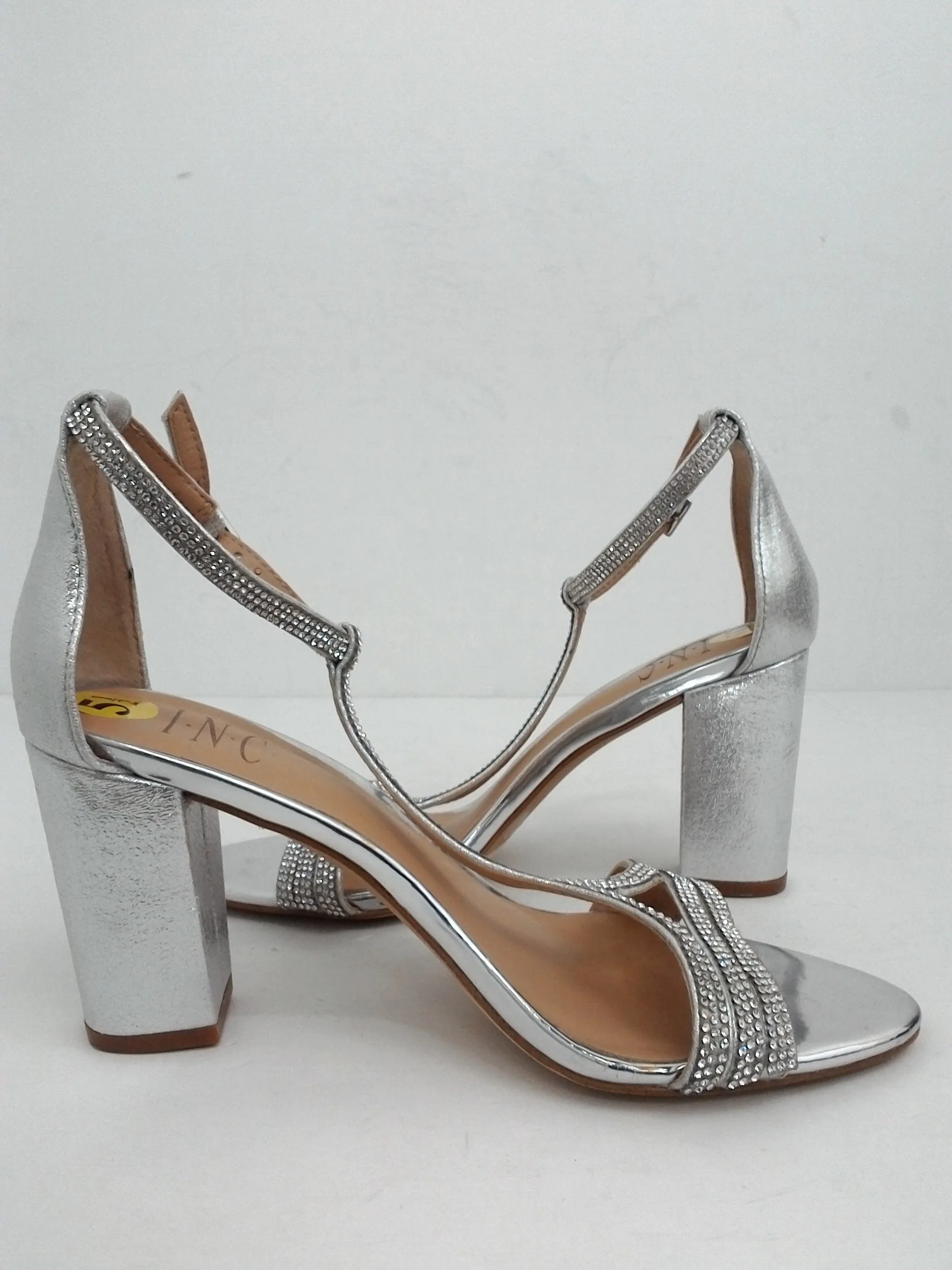 INC International Concepts Women's Keyla Silver Heeled Sandal Size 5.5 M