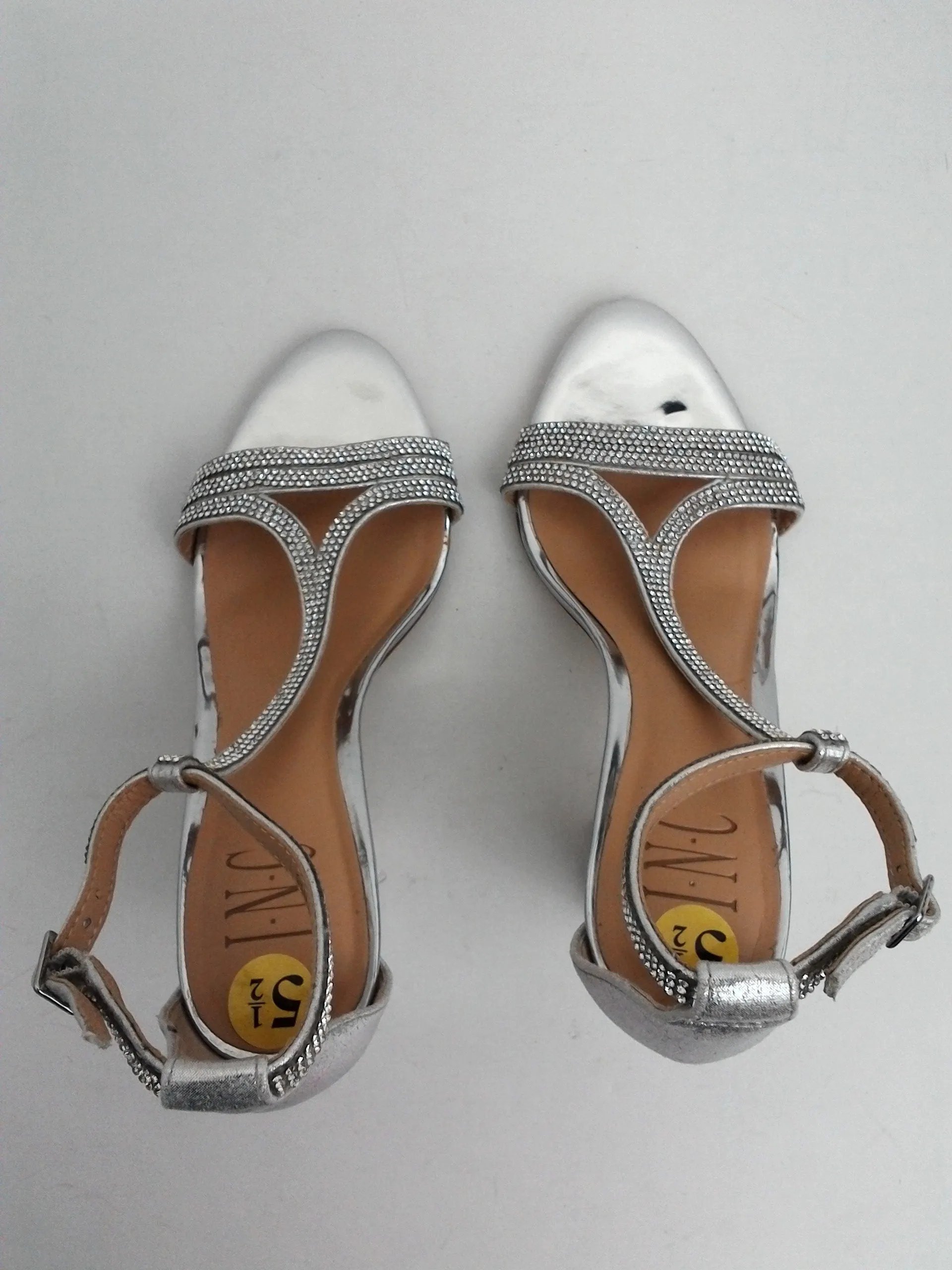 INC International Concepts Women's Keyla Silver Heeled Sandal Size 5.5 M