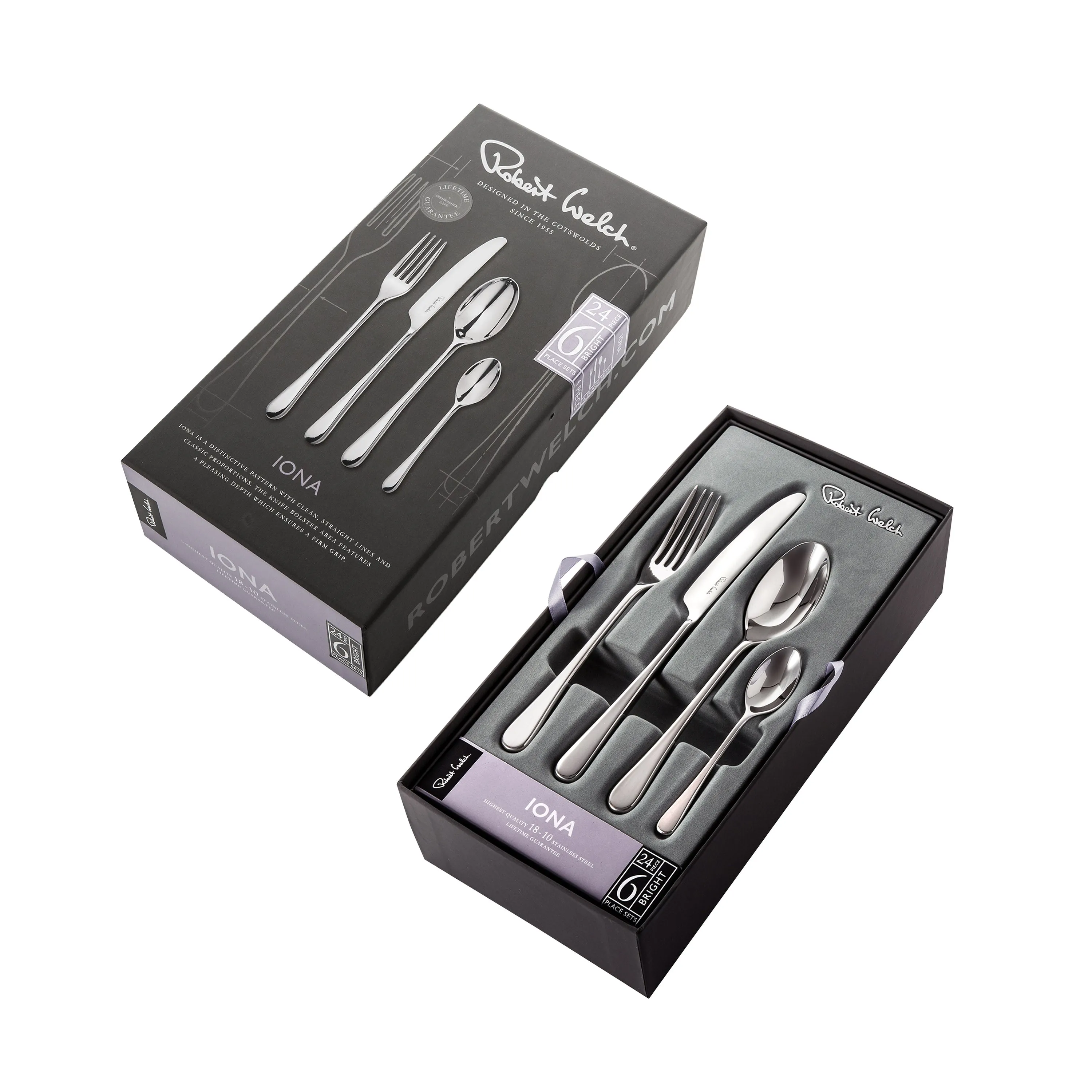 Iona Bright Cutlery Set, 24 Piece for 6 People