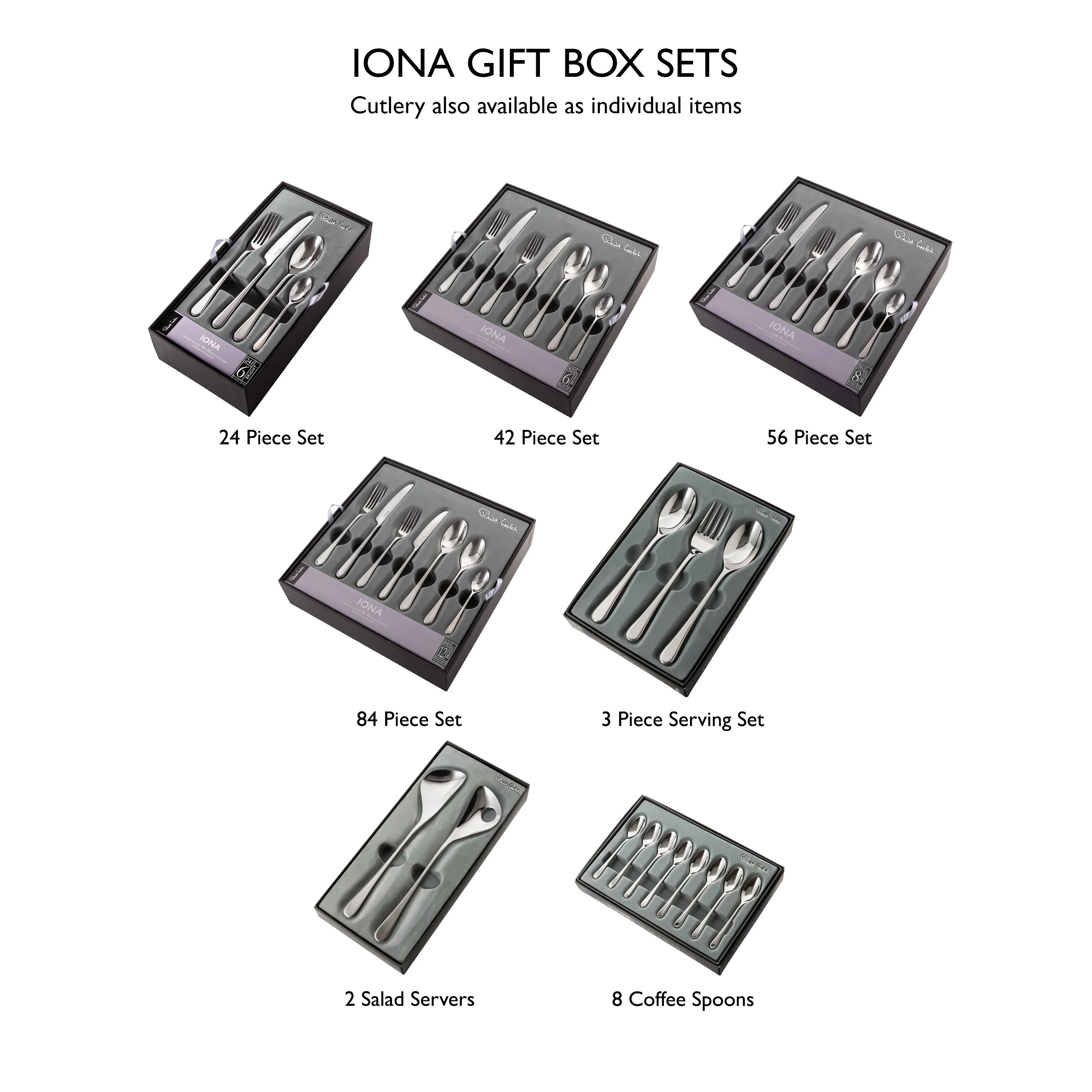 Iona Bright Cutlery Set, 24 Piece for 6 People