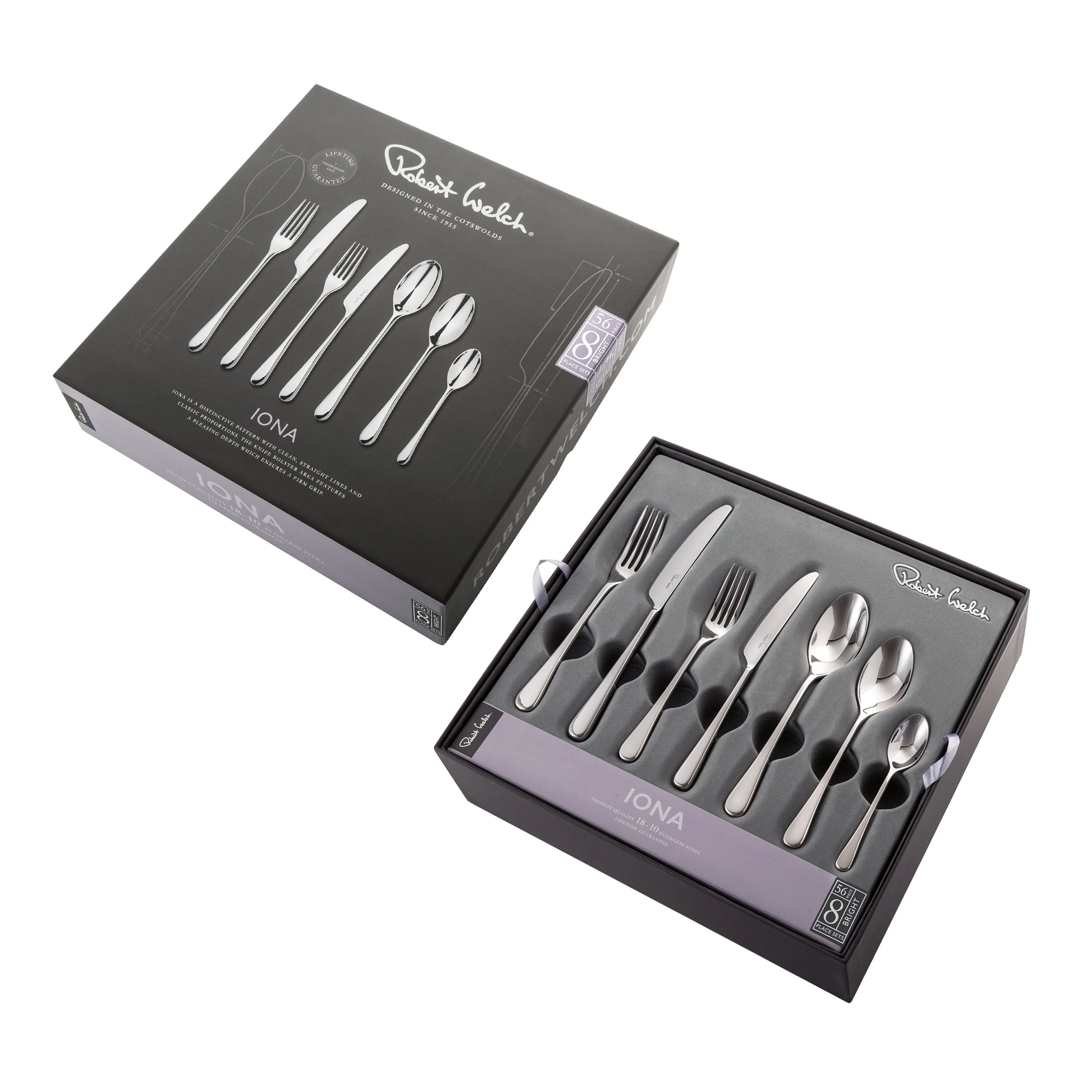 Iona Bright Cutlery Set, 84 Piece for 12 People