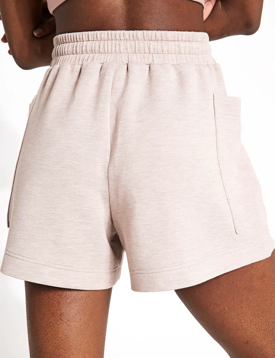 Isabella Mid-Rise Short 4" - Taupe Marl