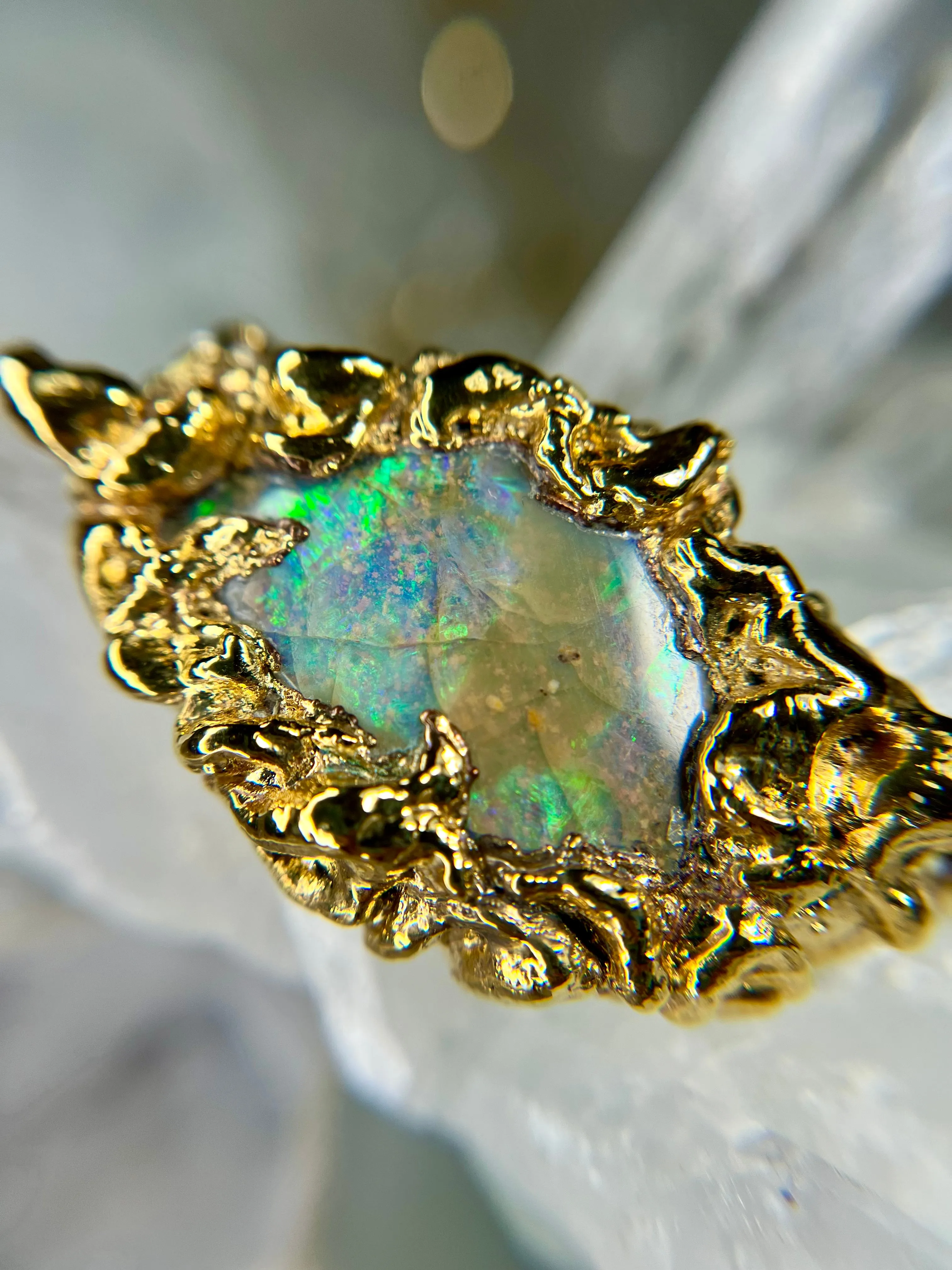 lightning BOULDER OPAL necklace