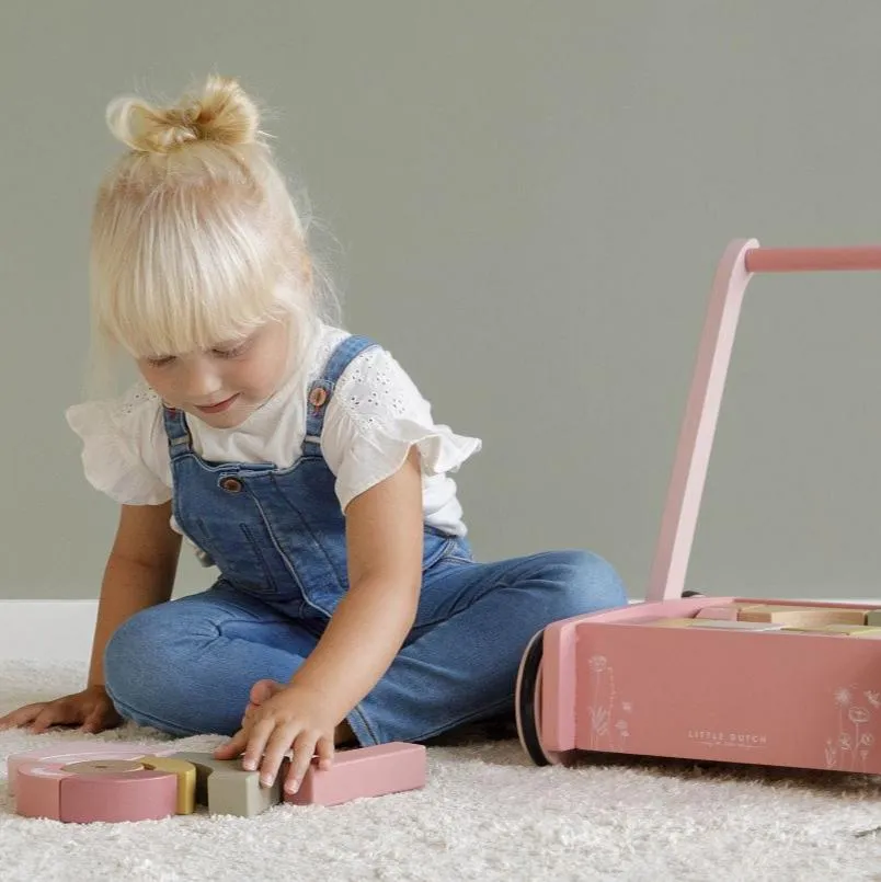 Little Dutch Baby Walker Block Trolley - Wild Flowers